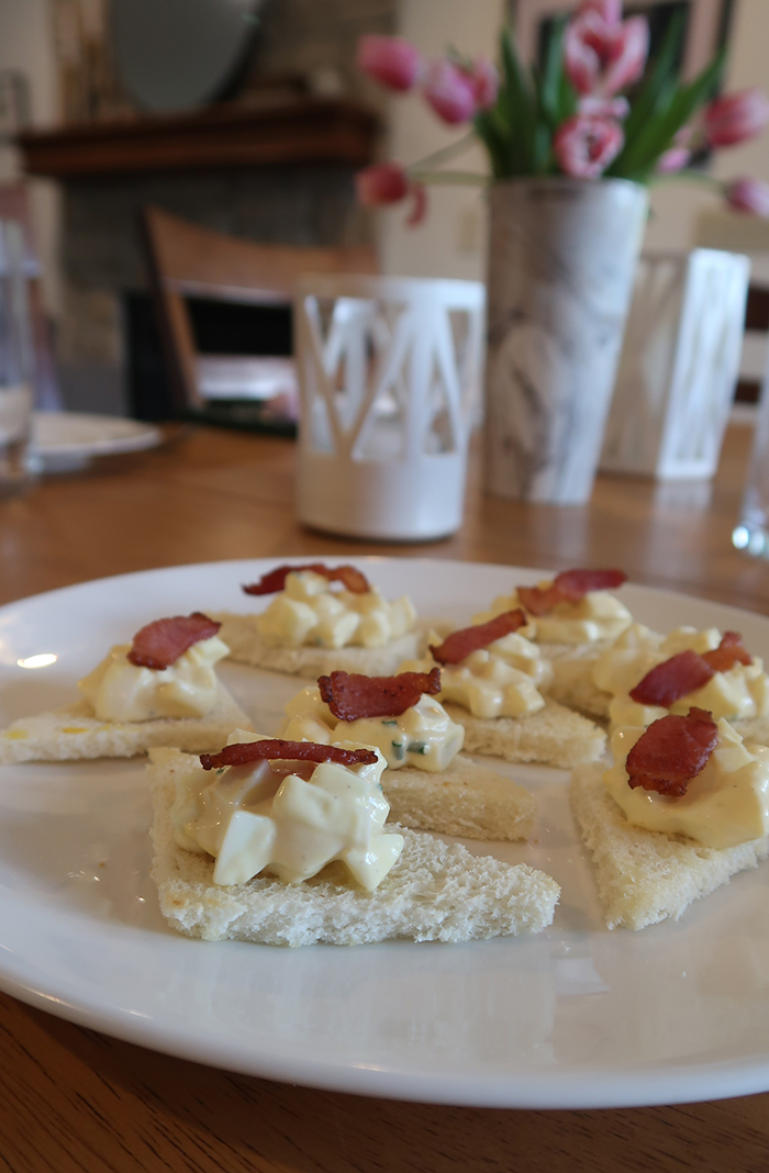 egg salad toasts mothers day brunch appetizer