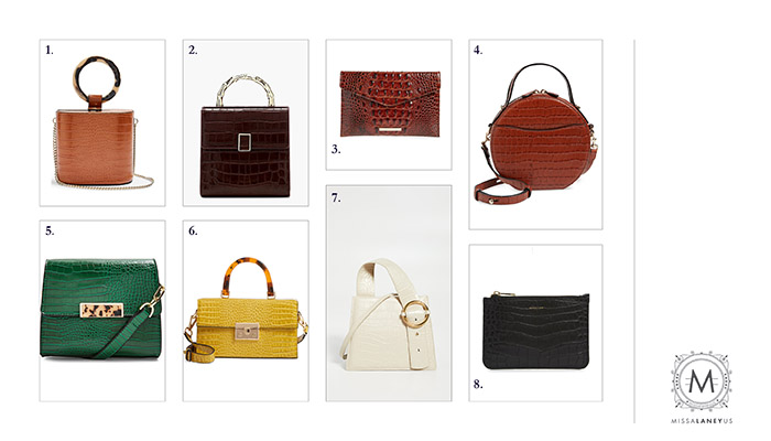 fall fashion croc embossed handbag